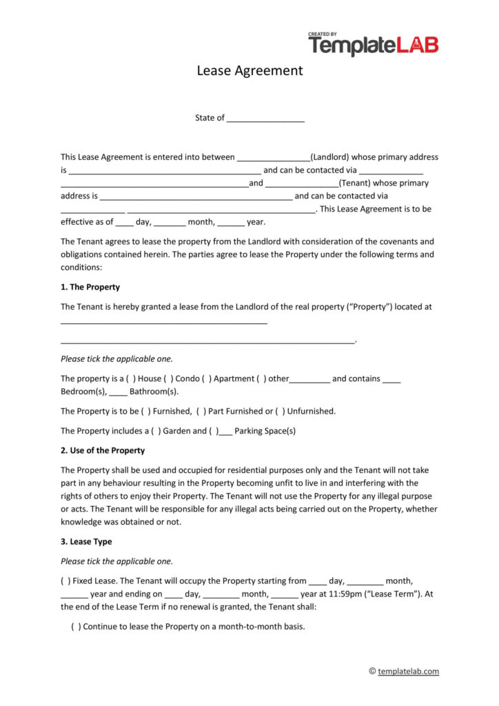 44 Free Residential Lease Agreement Templates [Word/Pdf] With Free Printable Residential Rental Agreement Forms