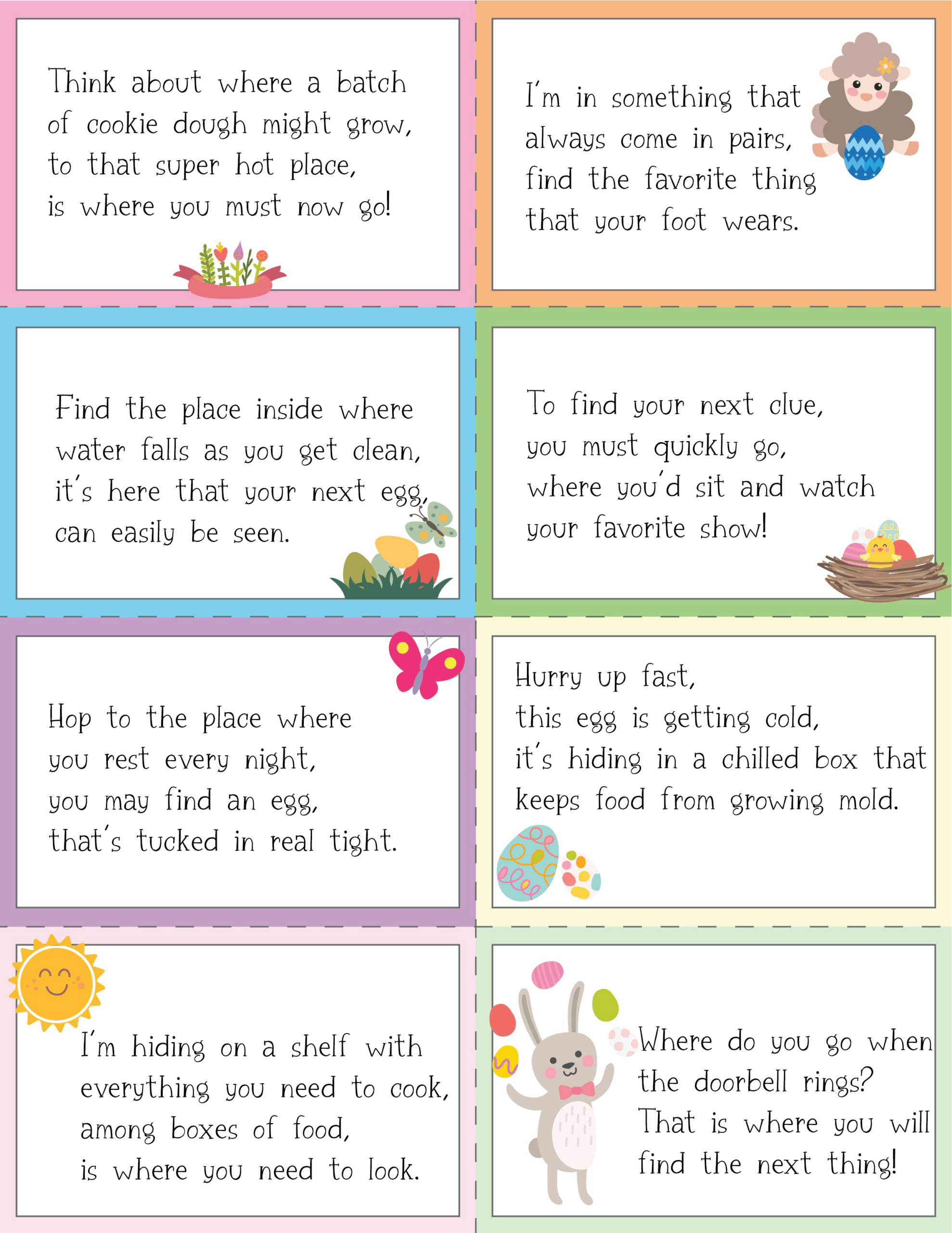 48 Free Printable Easter Egg Hunt Riddles - Play Party Plan with regard to Easter Scavenger Hunt Riddles Free Printable