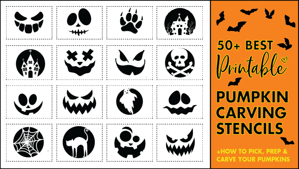 50 Easy Pumpkin Carving Stencils + The Ultimate Guide To Pumpkin In Free Printable Pumpkin Stencils