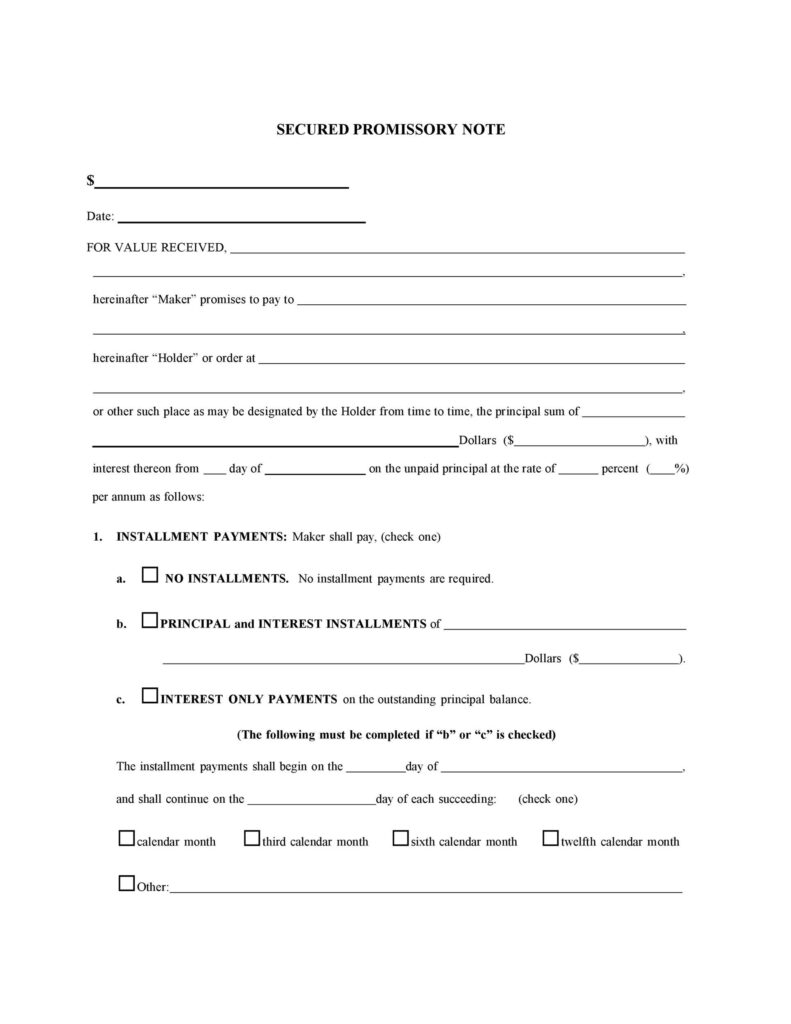 50+ Free Promissory Note Templates [Secured & Unsecured ] Pertaining To Free Printable Promissory Note Template