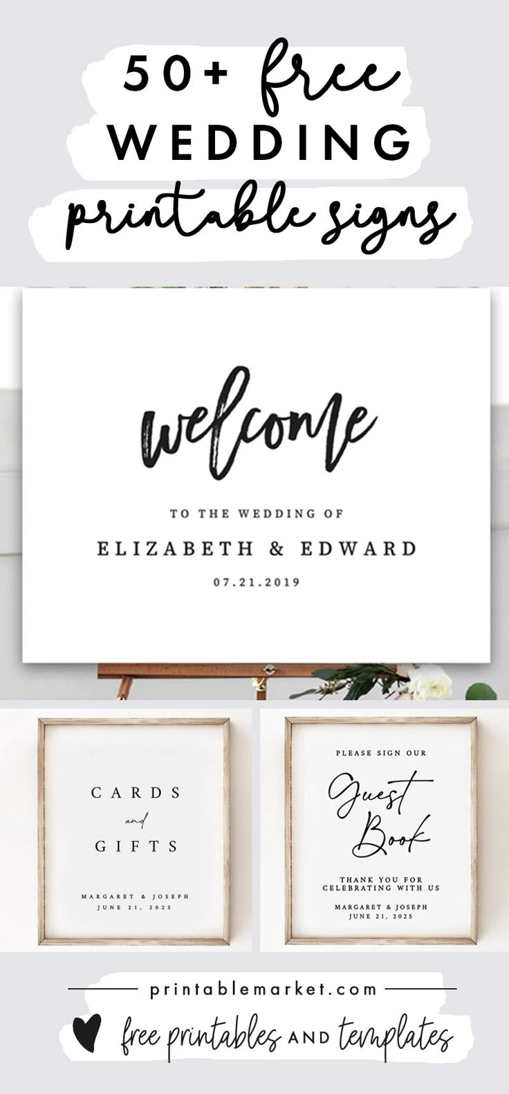 50+ Free Wedding Sign Printables inside Free Printable Wedding Signs