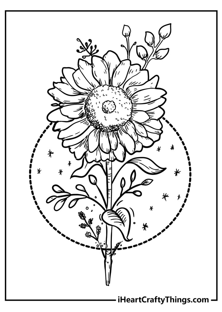 52 Flower Coloring Pages (Easy Free Printable Pdfs For Kids) inside Free Printable Flower Coloring Pages For Adults