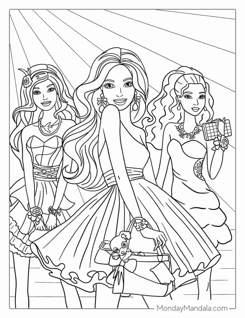 58 Barbie Coloring Pages (Free Pdf Printables) in Free Printable Barbie Coloring Pages