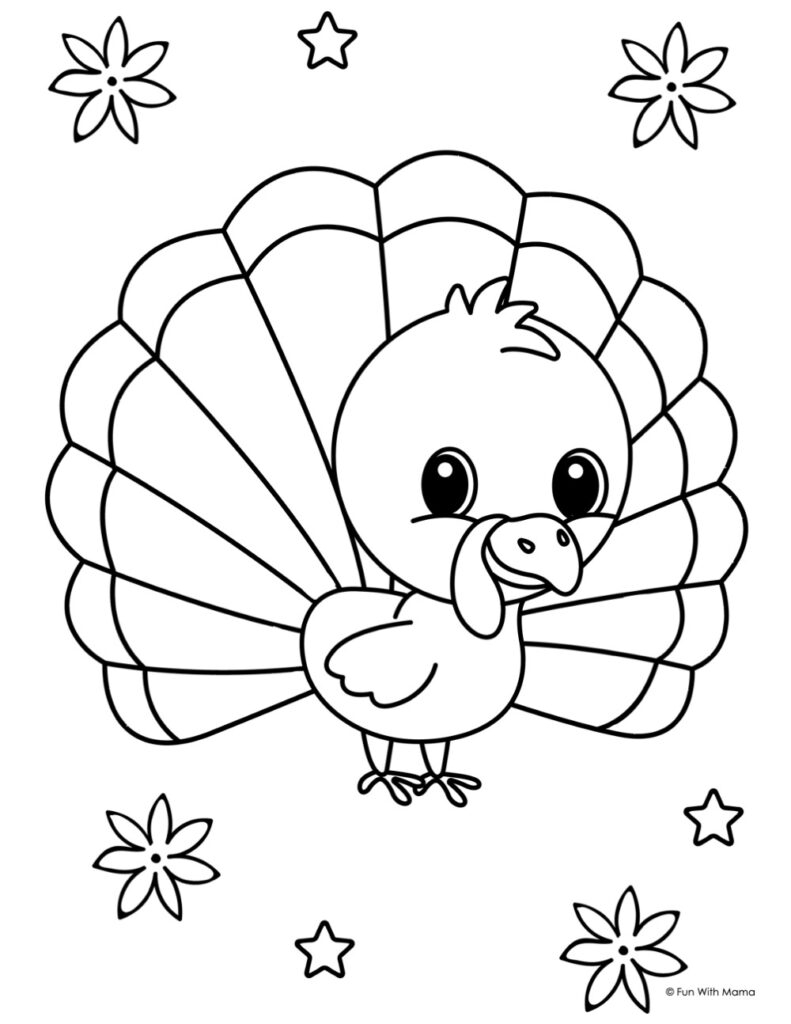 6 Free Turkey Coloring Pages - Fun With Mama intended for Free Printable Turkey Coloring Pages