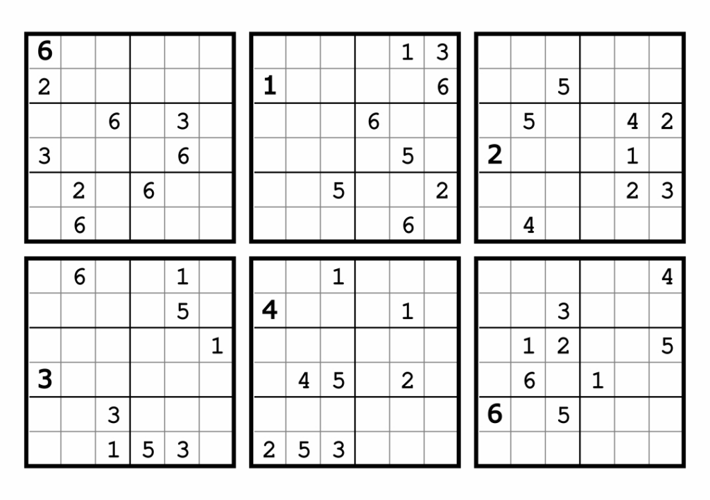 6 X 6 Sudoku   7 Free Pdf Printables | Printablee   Worksheets Library Throughout Free Printable Sudoku 6 Per Page