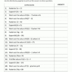 6Th Grade Distributive Property Worksheets Intended For Free Printable Distributive Property Worksheets