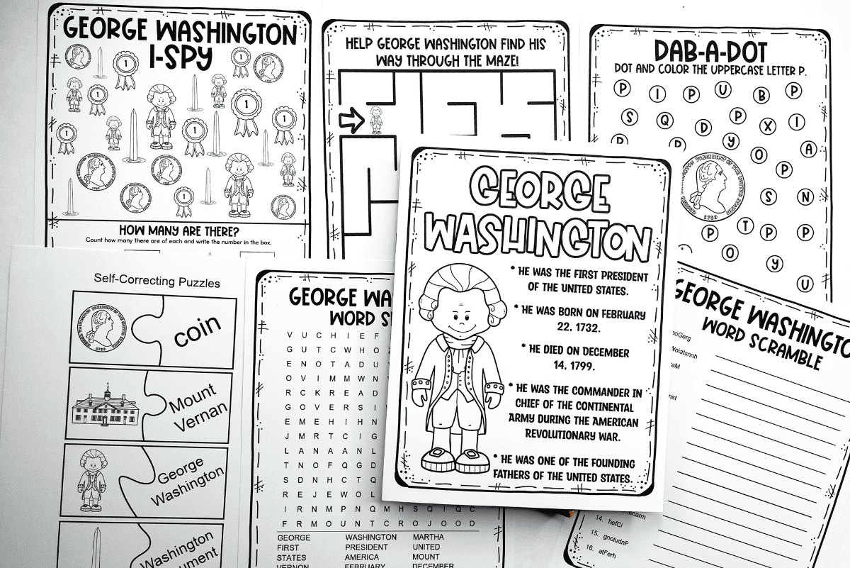 7 Free Printable George Washington Activities pertaining to Free Printable George Washington Worksheets