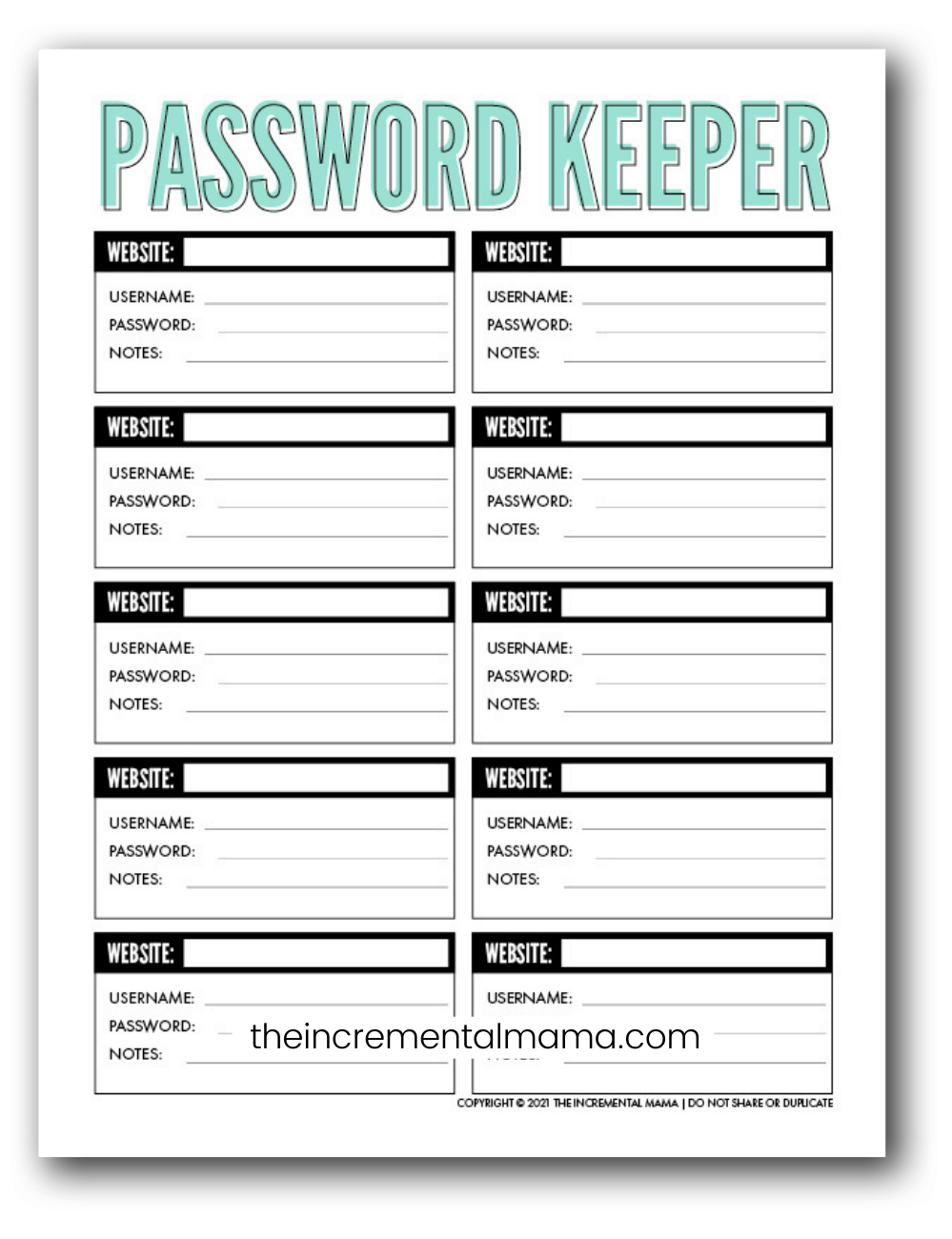 7 Free Printable Password Keeper Printables To Download Instantly inside Free Printable Password Organizer