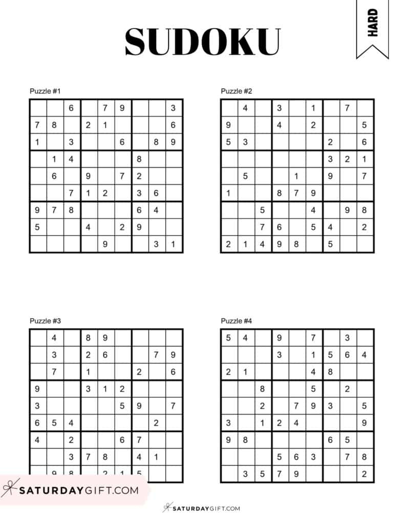 72 Free Printable Sudoku Puzzles | Saturdaygift With Regard To Free Printable Sudoku 4 Per Page 72 Free Printable Sudoku Puzzles | Saturdaygift With Regard To Free Printable Sudoku 4 Per Page