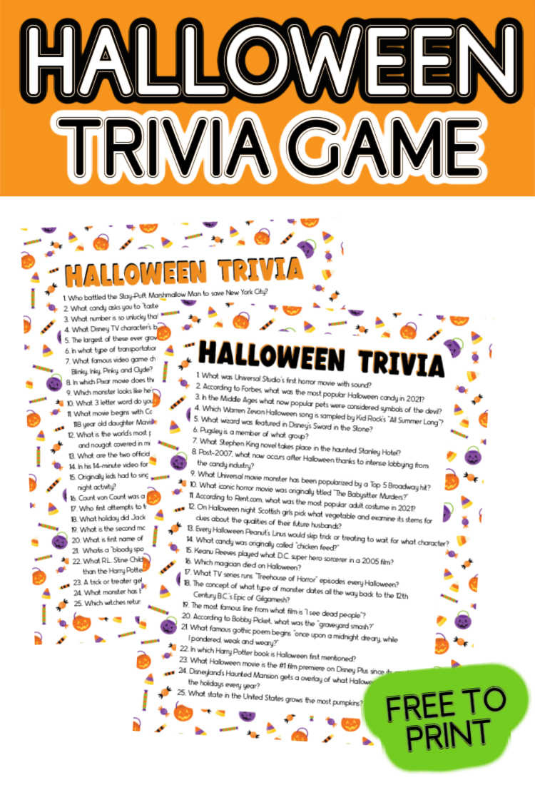 75 Fun Halloween Trivia Questions &amp;amp; Answers (Printable) - Play intended for Halloween Trivia Questions and Answers Free Printable