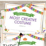 8 Printable Halloween Costume Awards   Aspen Jay With Best Costume Certificate Printable Free