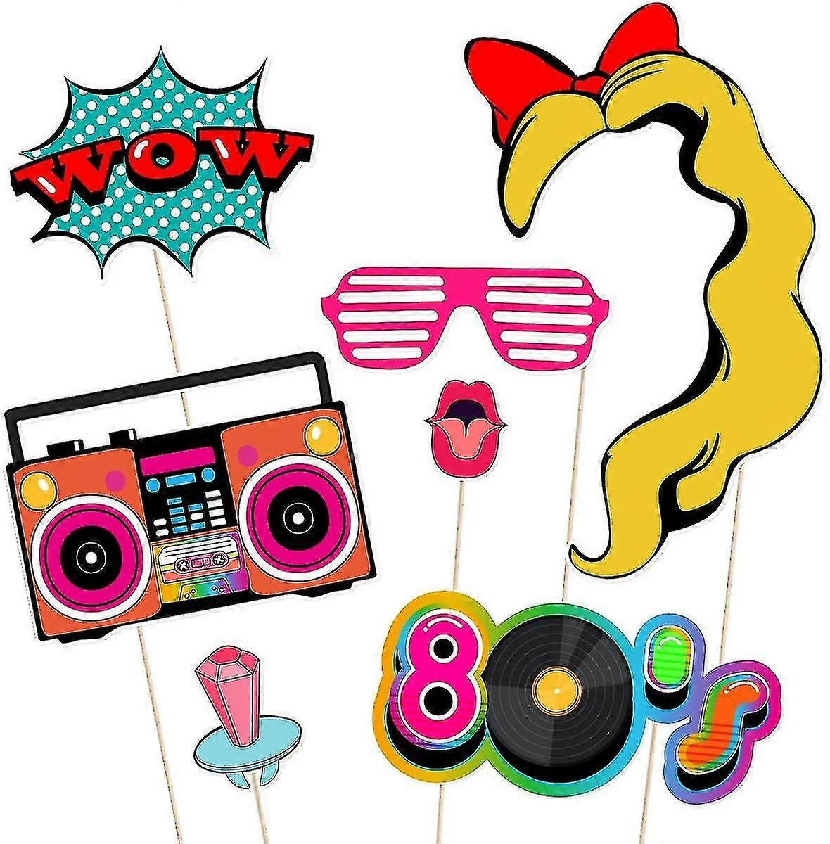 80S Party Photo Booth Props 1980S Theme Birthday Party Decoration B with 80S Photo Booth Props Printable Free