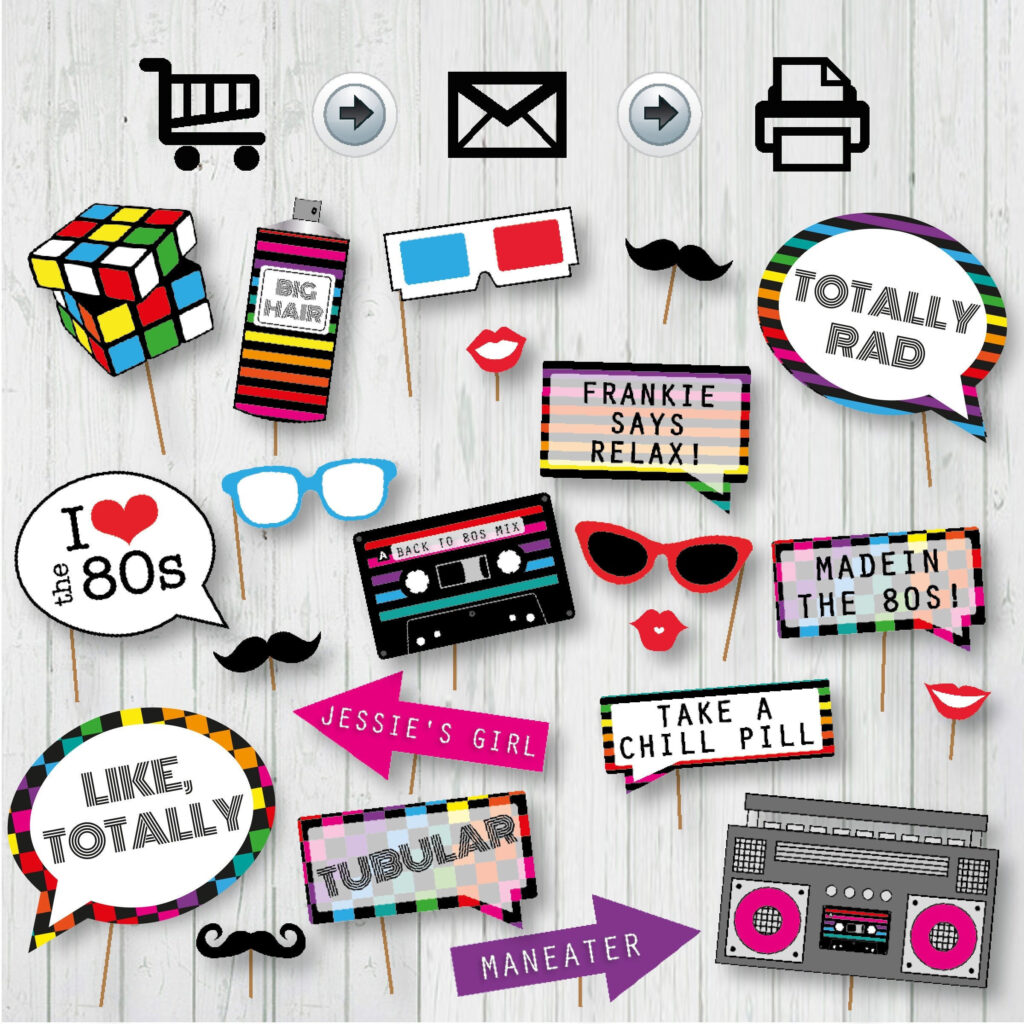 80&<h2>039;S Party Printable Photo Booth Props Signs, Instant Download With Regard To 80S Photo Booth Props Printable Free