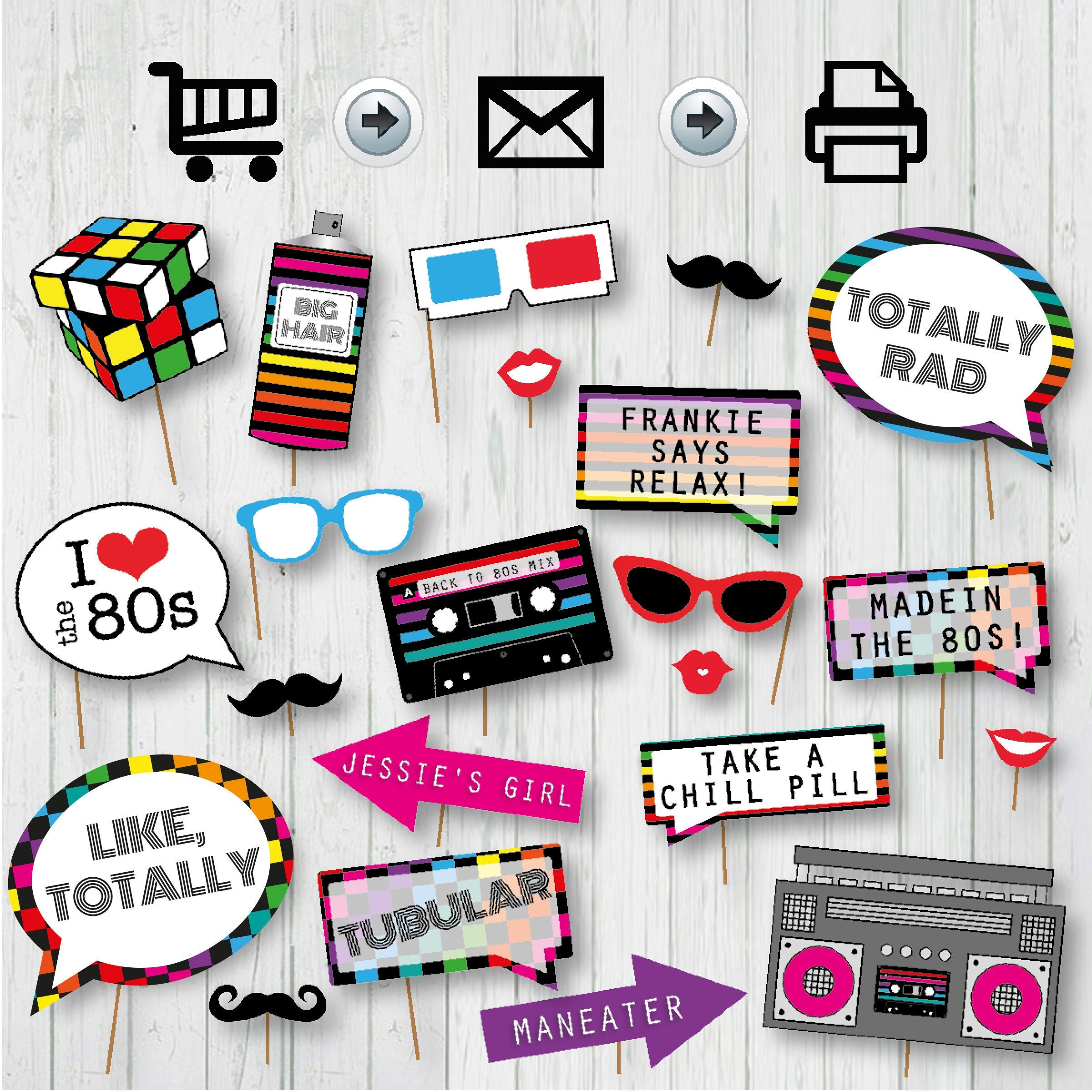 80&amp;</p>
<h2>039;S Party Printable Photo Booth Props Signs, Instant Download with regard to 80S Photo Booth Props Printable Free