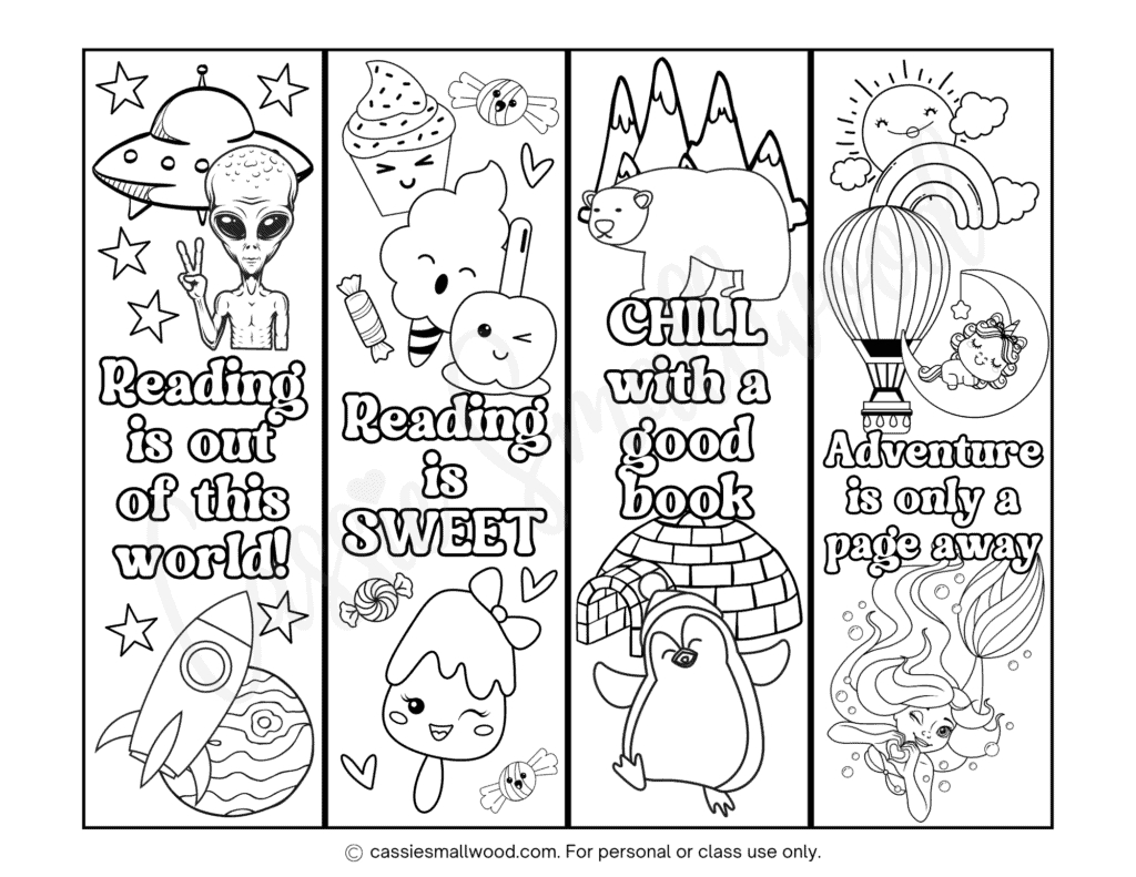 92 Cute Free Printable Bookmarks - Cassie Smallwood within Free Printable Bookmarks To Color