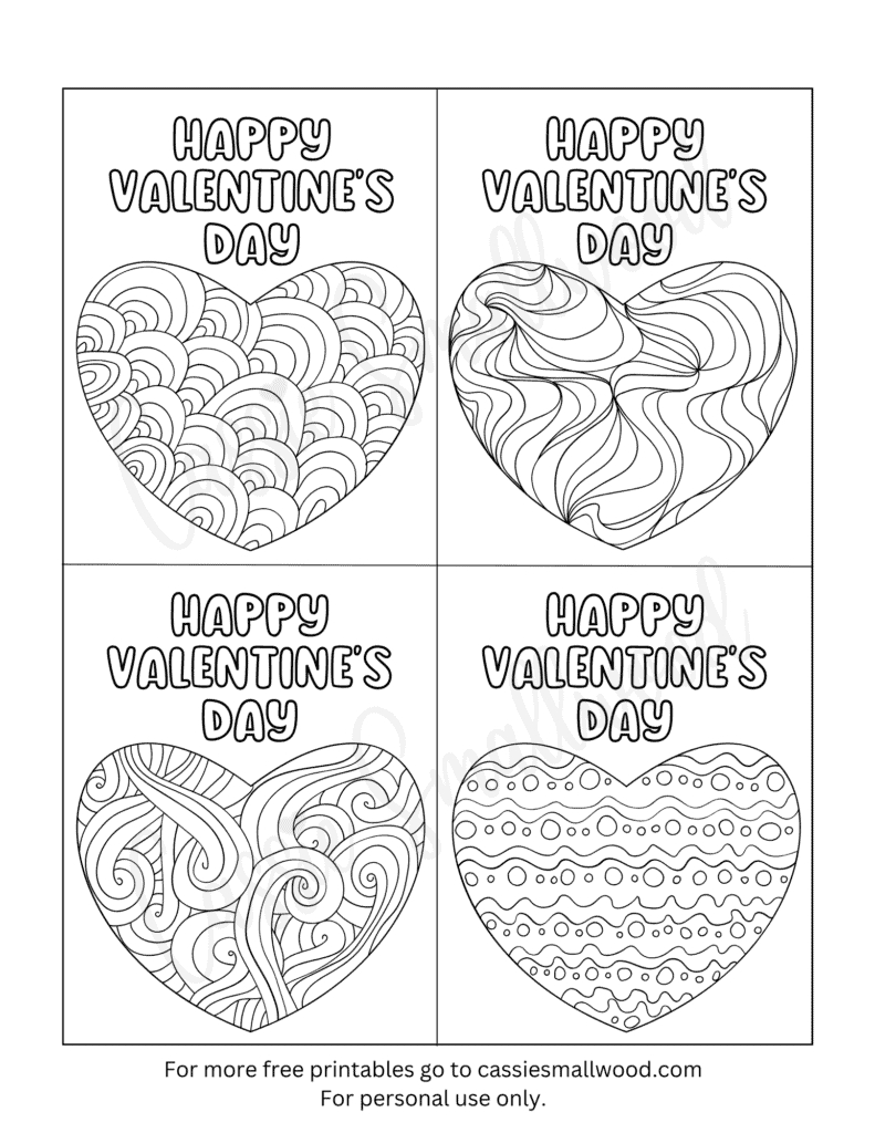 93 Cutest Printable Valentine'S Day Cards To Color - Cassie Smallwood with Free Printable Valentines Day Cards For Parents