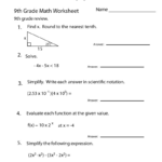 9Th Grade Math Review Worksheet | Worksheets Worksheets For Grade 9 Math Worksheets Printable Free With Answers