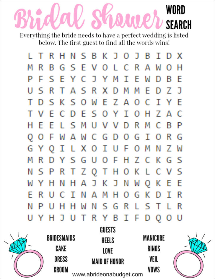 Free Printable Bridal Shower Games and Activities Free Printable Bridal Shower Games and Activities