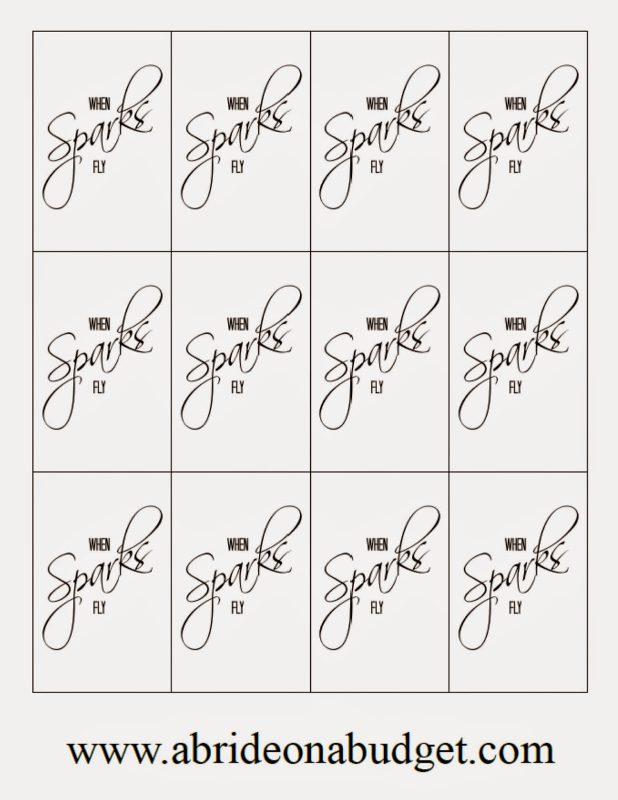 A Bride On A Budget: Diy Wedding Sparklers & Free Printable Tags inside Free Printable Wedding Sparkler Sign