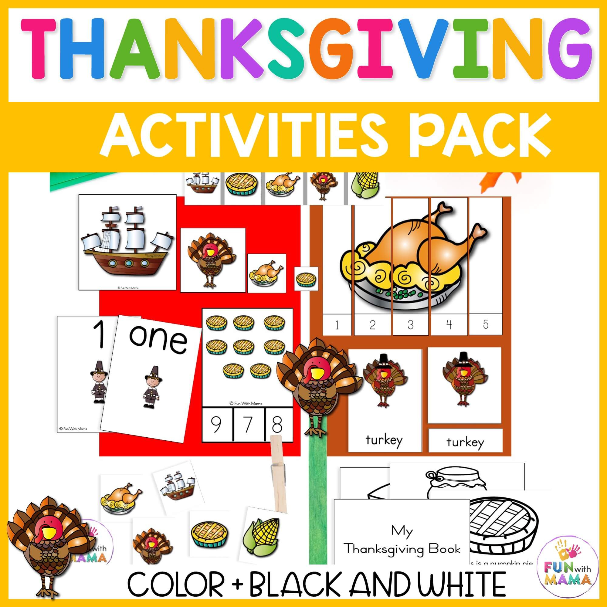 A Thanksgiving Printable Pack For Learning History &amp;amp; More! with Free Printable Thanksgiving Activities For Preschoolers