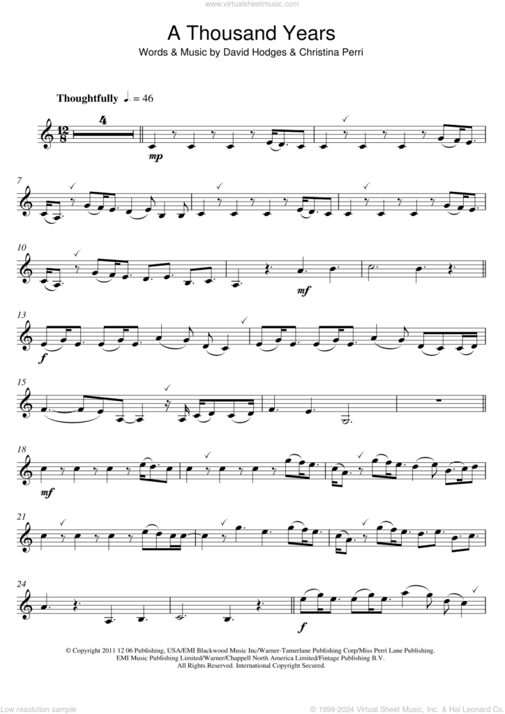 A Thousand Years Sheet Music For Clarinet Solo (Pdf Interactive) Regarding Free Printable Clarinet Sheet Music A Thousand Years Sheet Music For Clarinet Solo (Pdf Interactive) Regarding Free Printable Clarinet Sheet Music