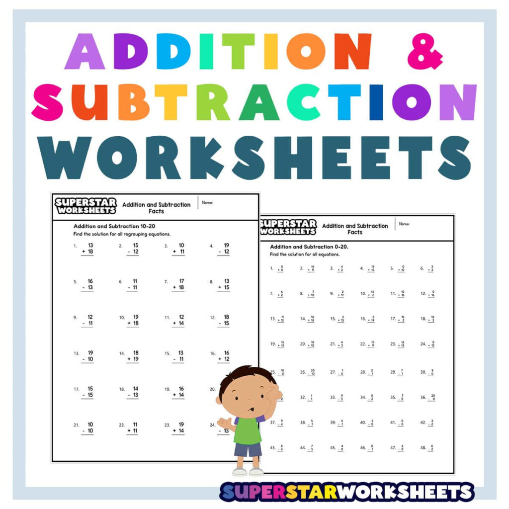 Addition And Subtraction Worksheets Superstar Worksheets Within Free Printable Mixed Addition And Subtraction Worksheets Addition And Subtraction Worksheets Superstar Worksheets Within Free Printable Mixed Addition And Subtraction Worksheets