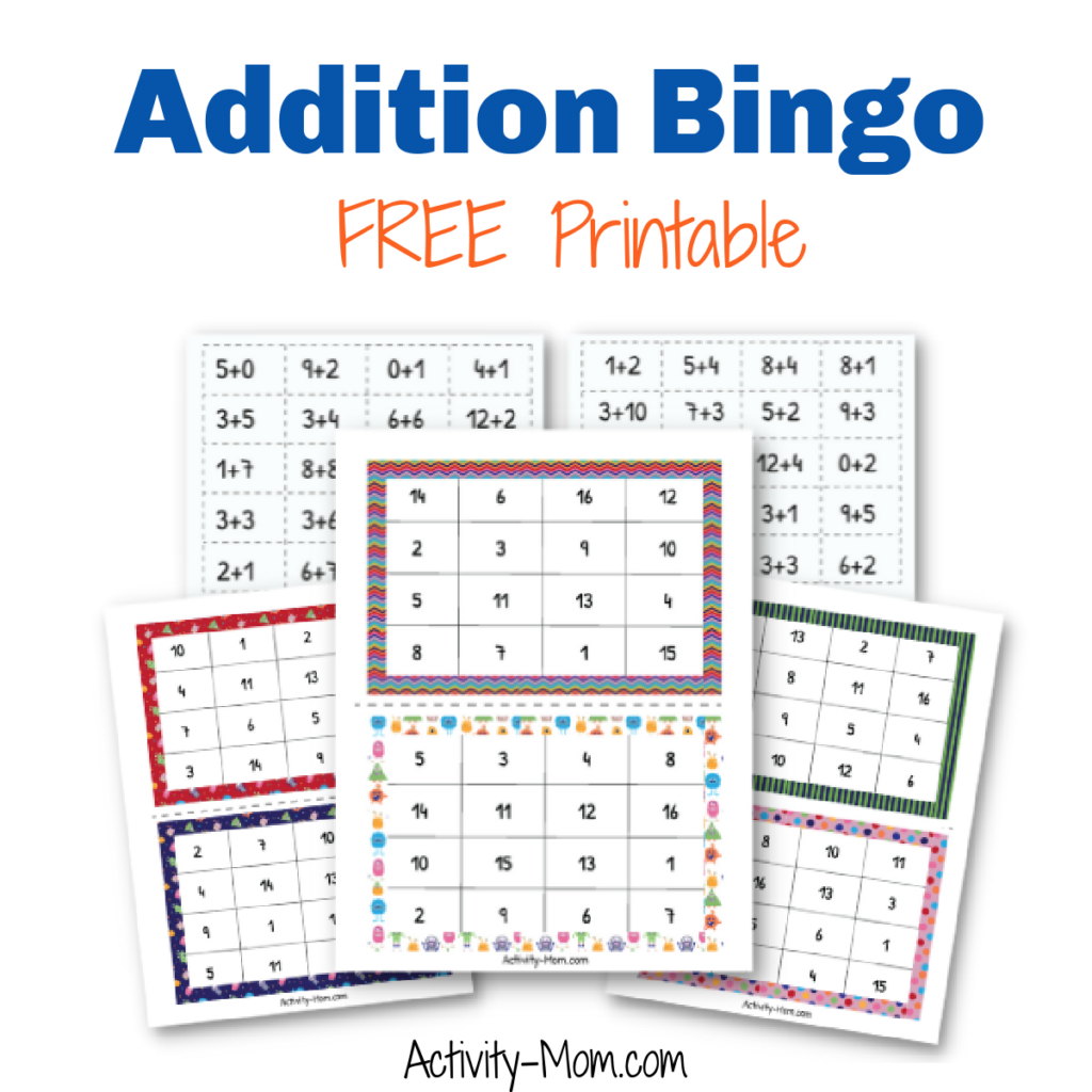 Addition Bingo Math Game (Free Printable)   The Activity Mom Inside Math Bingo Free Printable