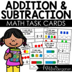 Addition Task Cards For Kindergarten Math Practice   Miss Kindergarten For Free Printable Kindergarten Task Cards