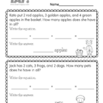 Addition Word Problems Worksheet For 1St Grade (Free Printable) With Regard To Free Printable Math Worksheets Word Problems First Grade