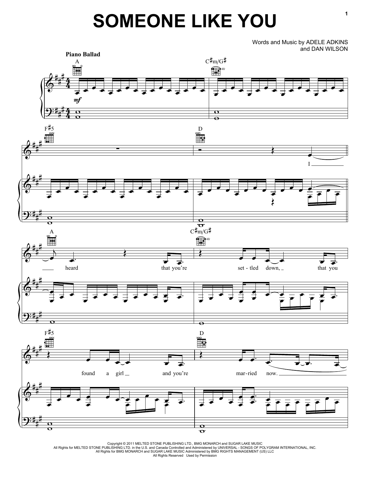 Adele Someone Like You Sheet Music Notes, Chords | Download Printable Vocal Pro + Piano/Guitar Pdf Score - Sku: 405245 throughout Free Printable Sheet Music Adele Someone Like You