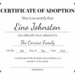 Adoption Certificate Free Google Docs Template   Gdoc.io With Regard To Fake Adoption Certificate Free Printable