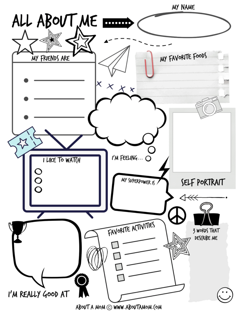 All About Me Printable Activity Page For Kids About A Mom With All About Me Free Printable All About Me Printable Activity Page For Kids About A Mom With All About Me Free Printable