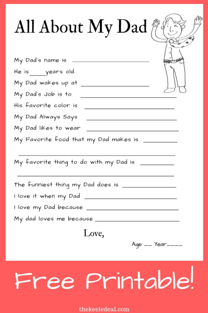 All About My Dad Questionnaire (Free Printable) The Keele Deal Within Free Printable Dad Questionnaire All About My Dad Questionnaire (Free Printable) The Keele Deal Within Free Printable Dad Questionnaire