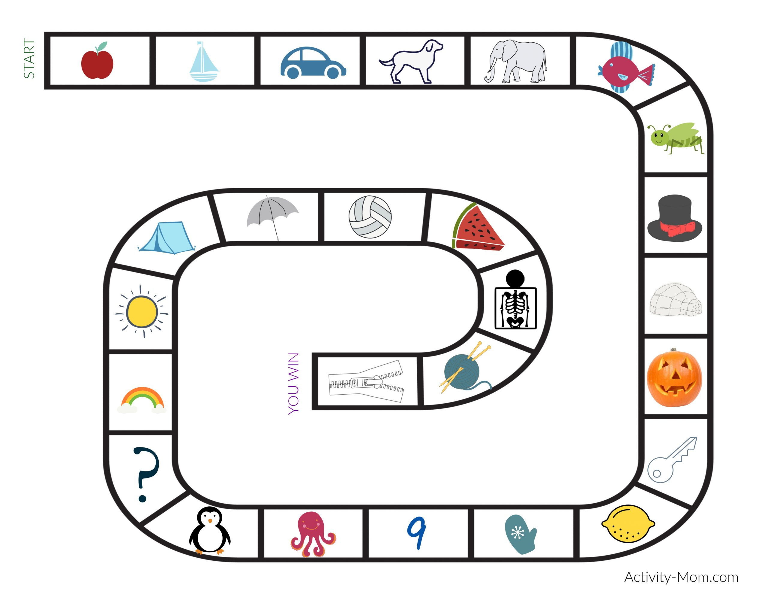 Alphabet Board Game (Printable) - The Activity Mom throughout Free Printable Alphabet Board Games