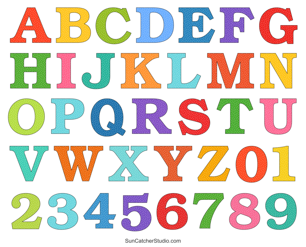 Alphabet Letters And Numbers With A Colorful Polka Dot Design For Free Printable Large Letters Alphabet Letters And Numbers With A Colorful Polka Dot Design For Free Printable Large Letters
