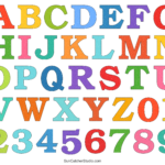 Alphabet Letters And Numbers With A Colorful Polka Dot Design For Free Printable Large Letters