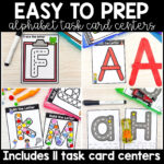 Alphabet Task Cards Centers And Activities   Miss Kindergarten Regarding Free Printable Kindergarten Task Cards
