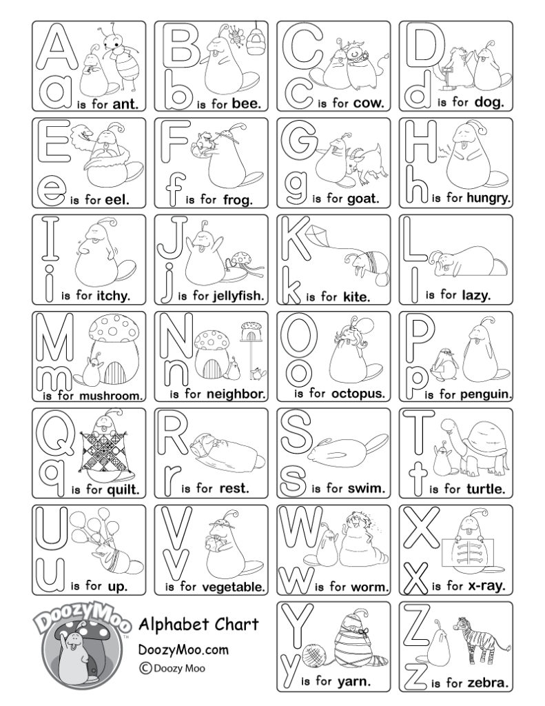Alphabet Worksheets (Free Printables)   Doozy Moo With Free Printable Abc Worksheets