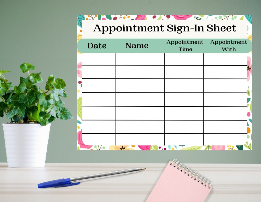 Appointment Sign In Sheet, Printable Pdf, Hair Salon Sign In Sheet Within Free Printable Salon Sign In Sheets Appointment Sign In Sheet, Printable Pdf, Hair Salon Sign In Sheet Within Free Printable Salon Sign In Sheets