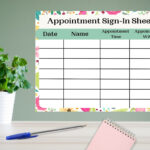 Appointment Sign In Sheet, Printable Pdf, Hair Salon Sign In Sheet Within Free Printable Salon Sign In Sheets