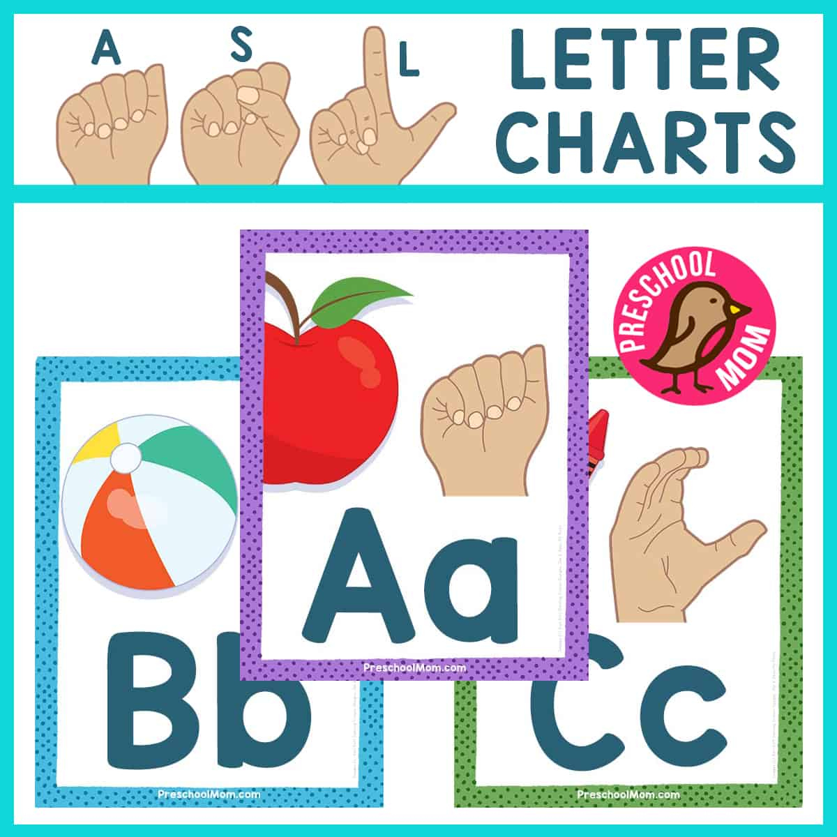 Asl Alphabet Charts - Preschool Mom in Sign Language Flash Cards Free Printable