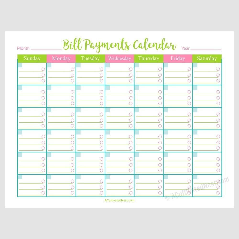 Awesome Free Printable Bill Payment Calendar | Free Printable Throughout Free Printable Bill Payment Schedule Awesome Free Printable Bill Payment Calendar | Free Printable Throughout Free Printable Bill Payment Schedule