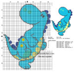Baby Light Blue Dinosaur Free Small Cross Stitch Pattern   Free Throughout Baby Cross Stitch Patterns Free Printable
