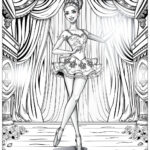 Barbie Ballerina Dancing On Stage Coloring Page (Free Pdf&Png Inside Free Printable Barbie Coloring Pages