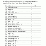 Basic Algebra Worksheets With Regard To Free Printable Algebra Worksheets Grade 6