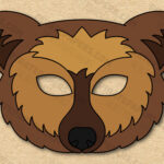 Bear Mask Printable, Paper Diy For Kids And Adults. Pdf Template Inside Free Printable Bear Mask