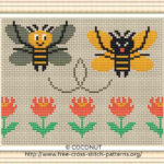 Bee, Free And Easy Printable Cross Stitch Pattern | Free Cross Pertaining To Cross Stitch Patterns Free Printable