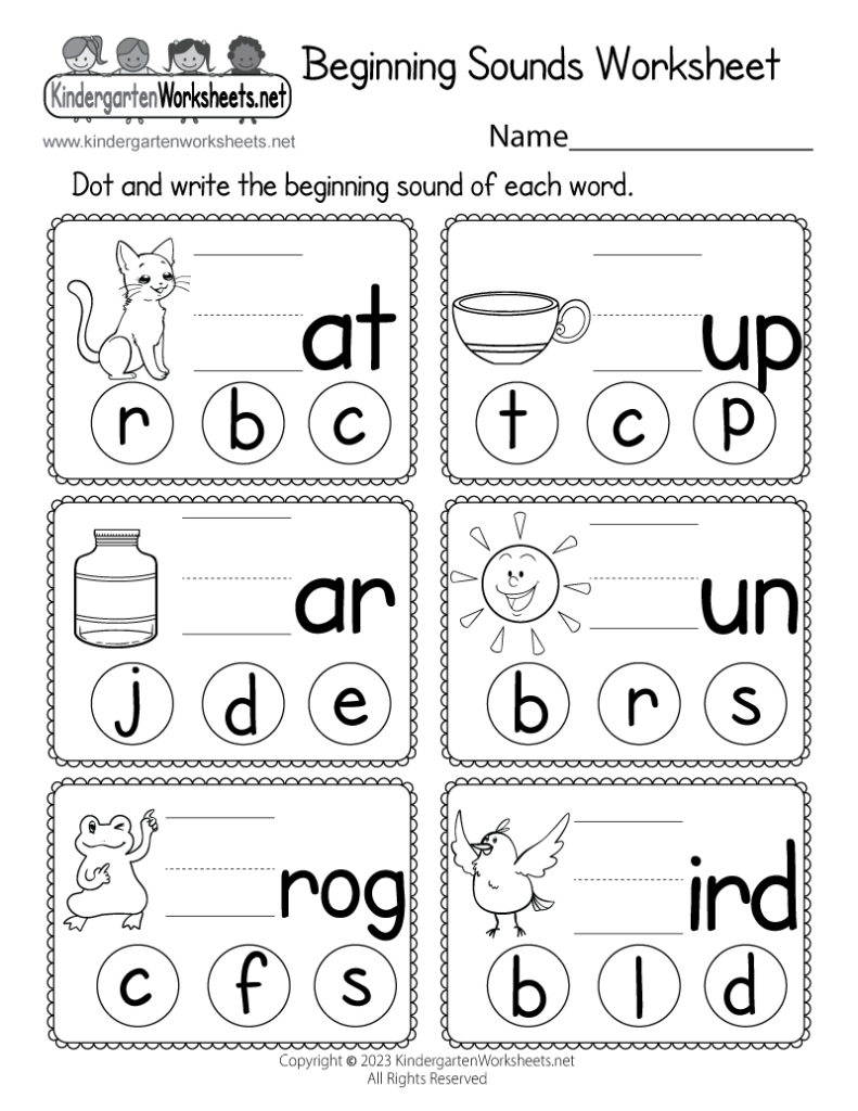 Beginning Sounds Worksheet Free Printable, Digital, & Pdf Regarding Free Printable Sheets For Kindergarten Beginning Sounds Worksheet Free Printable, Digital, & Pdf Regarding Free Printable Sheets For Kindergarten