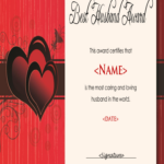Best Husband Certificate Printable   Fill Online, Printable Regarding Free Printable Love Certificates For Him