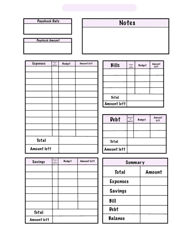 Free Printable Bi Weekly Budget Template